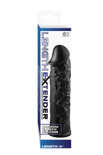 Насадка на член реалістична чорного кольору NMC Length extender sleeve - 2