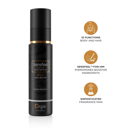 Лосьон с феромонами для тела и волос для мужчин Orgie Sensfeel Seduction Elixir 10 in 1 for Man 100 мл - 3