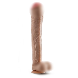 Фалоімітатор Гігант реалістичний з яєчками бежевий Blush Dr. Skin Mr. Ed