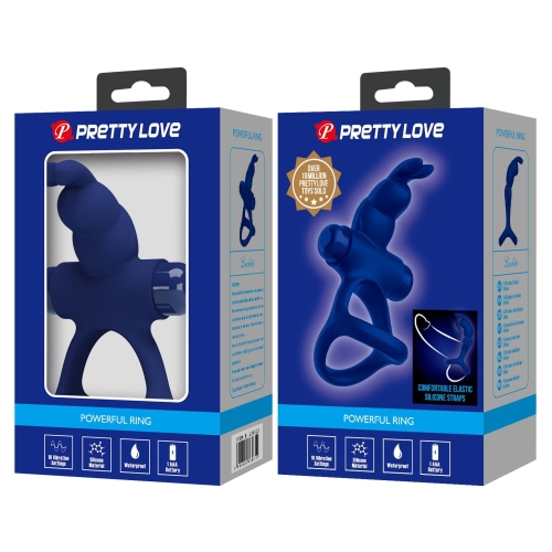Ерекційне віброкільце на член синього кольору Lybaile Pretty Love Powerful ring - 11