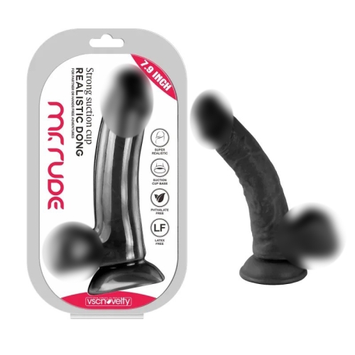 Реалистик фаллоимитатор на присоске Realistic Dong Black Mr. Rude 7.9 черный - 1