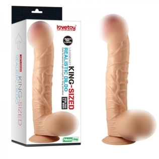 Фаллоимитатор 25/5,6 см силиконовый с венками на присоске Король Lovetoy телесный