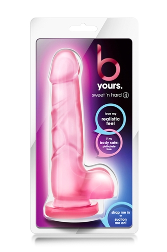 Фалоімітатор реалістичний на рожевий присосці Blush B Yours Sweet N Hard 4 довжина 196 мм - 2