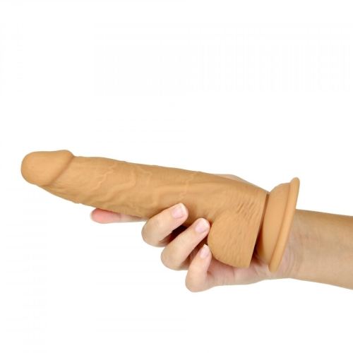 Фаллоимитатор реалистичный на присоске телесного цвета Addiction Naked 8″ Dual Density Dildo вибропуля в подарок - 3