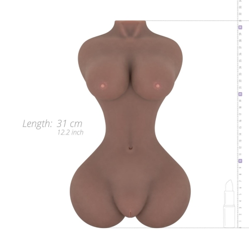 Мастурбатор реалистичный полуторс Анус и Вагина коричневого цвета EasyToys Vanessa Davis - 9