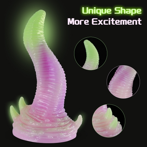 Фентезійний фалоімітатор на присосці рожево-зеленого кольору XISE «Deep Sea» - 2