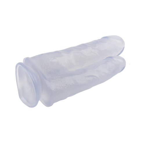 Двойной фаллоимитатор на присоске прозрачного цвета Chisa Dildo - 3