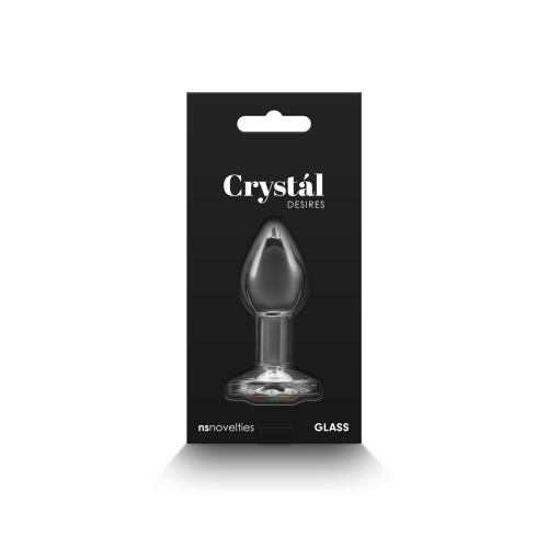 Стеклянная анальная пробка с радужным камушком NS Novelties Crystal - Desires Small - 4