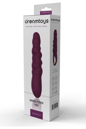 Вибратор классический рельефный фиолетовый Dream Toys ESSENTIALS Ripped Power Vibe - 5