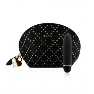 Вибратор вагинальный в сумочке силиконовый черного цвета Rianne S Essentials Classique