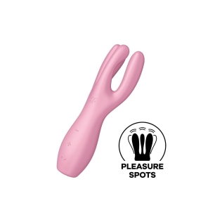 Вибратор для стимуляции клитора силиконовый розовый Satisfyer Threesome 3