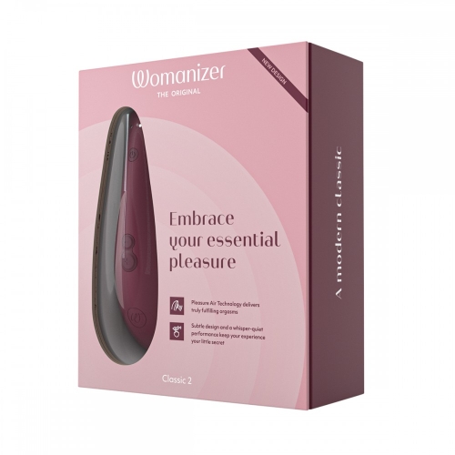 Вакуумний стимулятор для клітора бордового кольору Womanizer Classic 2 - 11