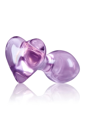 Анальний скляний затор фіолетового кольору NS Novelties Crystal heart - 4