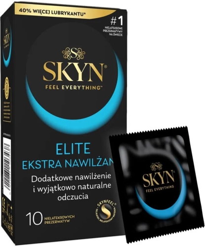Презервативи ультратонкі безлатексні з додатковим мастилом SKYN Elite Extra Lubricated 10 штук - 1