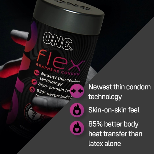 Презервативы ультратонкие из латекса в сочетании с графеном ONE Flex Graphene Condom 10 штук - 6