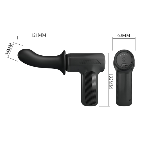 Вибратор пистолет для точки G черный Lybaile Dj Doctor Massage Gun - 9