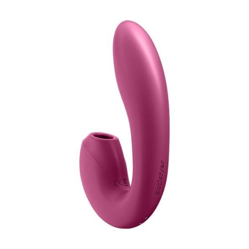 Вакуумный вибратор для стимуляции клитора и точки G бордовый Satisfyer Sunray Berry - 5