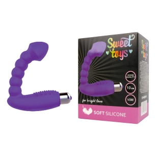Анальний вібратор зі стимуляцією клітора SWEET TOYS Фіолетовий L 10 см D 19x30 см