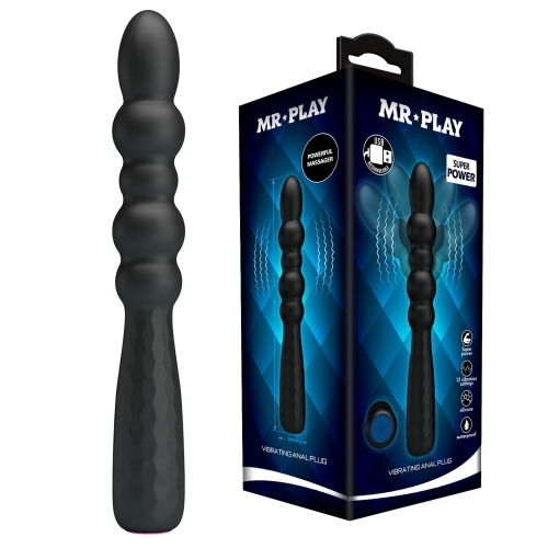 Вібратор анальний шароподібний чорного кольору Lybaile MR PLAY Bendable Vibrating Anal Plug - 1