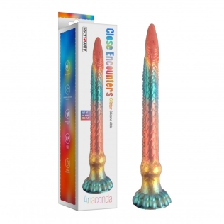 Фалоімітатор у вигляді прибульця силіконовий різнокольоровий Vscnovelty Glitter Silicone Dildo Anaconda