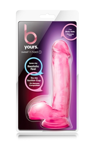 Реалістичний фалоімітатор з мошонкою рожевий B yours SWEET N HARD - 2