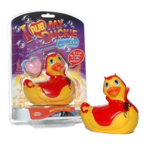 Вибратор-уточка для клитора водонепроницаемый I Rub My Duckie - Red Devil (BIG) - 2