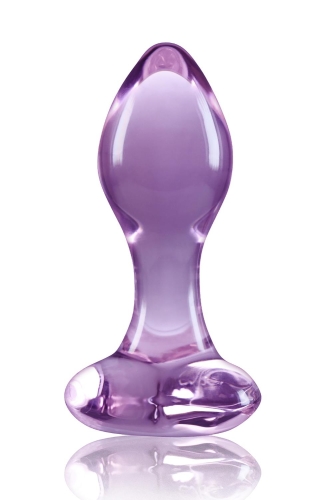 Анальний скляний затор фіолетового кольору NS Novelties Crystal heart - 1