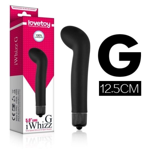 Вібратор для точки G силіконовий чорного кольору Lovetoy iWhizz G - 1