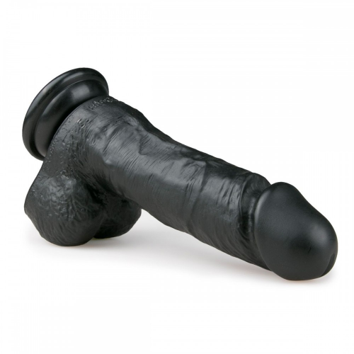 Фаллоимитатор реалистичный с мошонкой черный на присоске EasyToys Realistic Dildo 17,5 см - 2