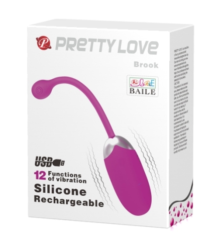 Перезаряжаемое виброяйцо фиолетового цвета PRETTY LOVE BROOK - 9