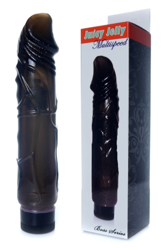 Вибратор реалистик черный Boss Series Juicy Jelly Multispeed - 1