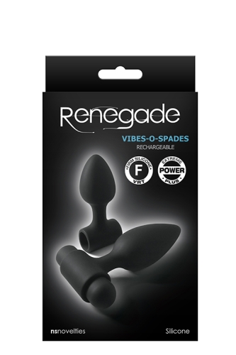 Набор анальных пробок силиконовых с вибрацией черные Renegade Vibes O Spades - 2