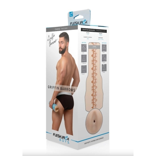 Мастурбатор в колбе анус из киберкожи порноактрера Griffin Barrows телесного цвета Fleshlight - 9