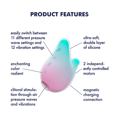 Вакуумный клиторальный стимулятор розово ментоловый Satisfyer Mermaid Vibes - 4