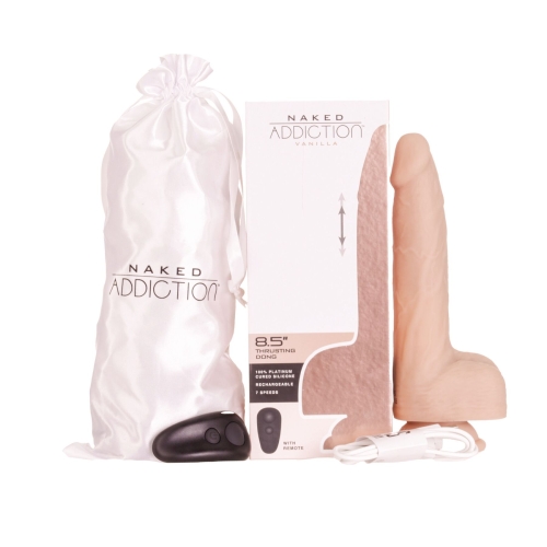 Фалоімітатор реалістичний на присосці з пульсацією тілесний Addiction Naked Addiction 8.5” Thruster - 10
