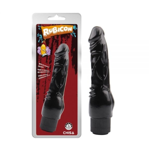 Вібратор реалістичний чорного кольору Chisa Vibrating Naughty Cock - 1
