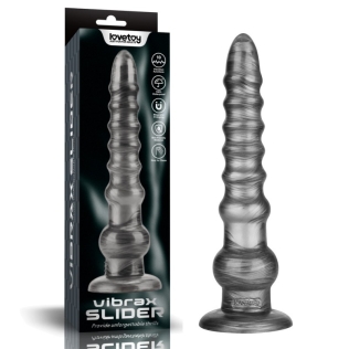 Великий вібратор на присосці сріблястого кольору Lovetoy King Sized Vibrating Vibrax