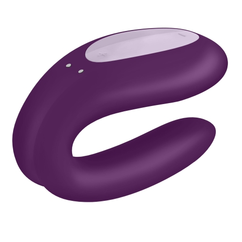 Вибратор для пар стимулирует точку Джи, пенис и клитор фиолетовый Satisfyer Double Joy - 6