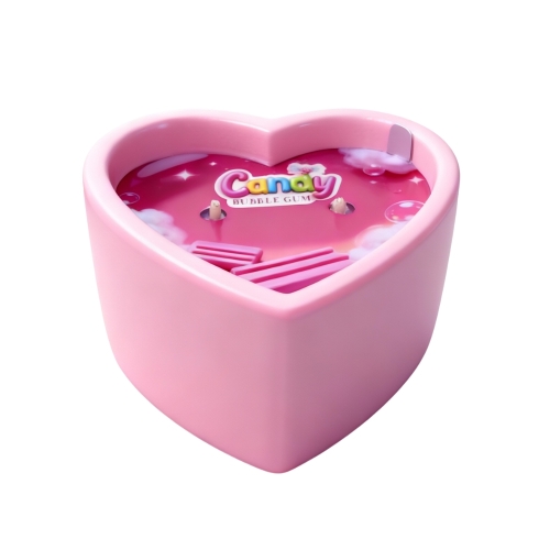 Масажна свічка у формі серця з ароматом жуйки Candy Bubble Gum 70 мл - 3