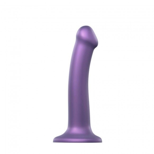 Насадка для страпона силіконова фіолетова Strap-On-Me Mono density Dildo m діам 3,3 см - 1