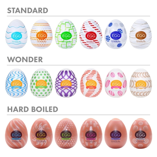 Набір мастурбаторів-яєць прозорого кольору Tenga Egg Variety Pack - Standard 6 штук - 11