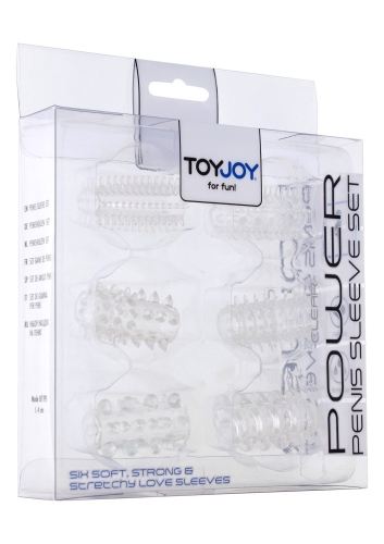 Набор насадок на член прозрачного цвета Toy Joy Power Penis Sleeve Set 6 штук - 1
