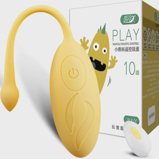Вагинальное виброяйцо с пультом ДУ цвет жёлтый Cottelli Collection Monster egg