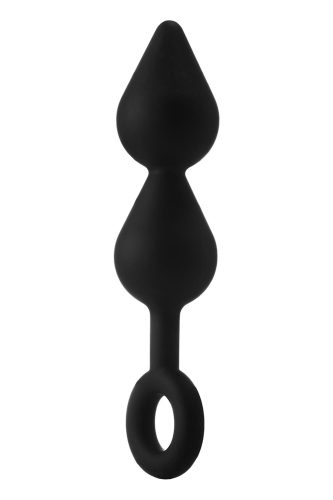 Анальная пробка с кольцом двойная черного цвета Dream Toys FANTASSTIC размер XL - 3