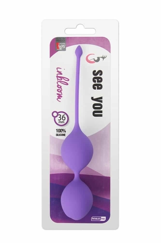 Вагинальные шарики со смещенным центром тяжести фиолетовые DreamToys See You In Bloom - 2