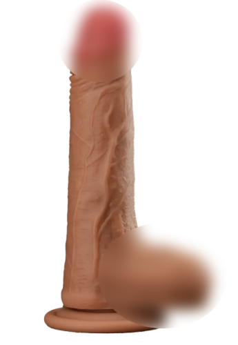 Фаллоимитатор реалистичный с мошонкой на присоске силиконовый телесный OYO - Dildo Double Layer Silicone YQW-017 - 1