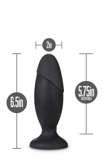 Анальна пробка чорна Blush Anal Adventures Platinum Rocket Plug розмір L - 3