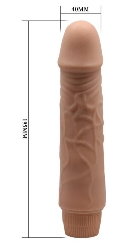 Вібратор реалістик бежевий BARBARA 7.6 Jeff MULTI-SPEED VIBRATOR - 10