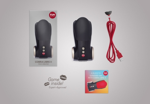 Автоматический мастурбатор для головки члена черного цвета с синим Fun Factory Cobra libre 2 black blue - 8