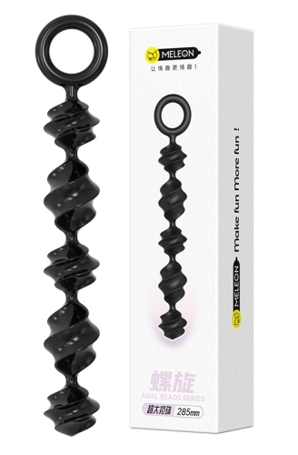 Анальные бусы спиральной формы черные Meleon Spiral Anal Beads - 1